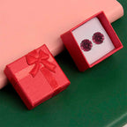 DiamondX 14k White Gold Push Back Round Created Ruby Sapphire Stud Earrings 3mm