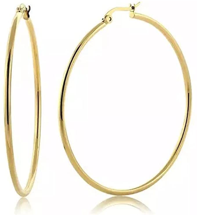 DiamondX 18k Yellow Gold Plated Hoop Earrings (50mm Dia)