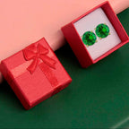 10k Yellow Gold Plated 1/2 Ct Round Created Emerald CZ Stud Earrings