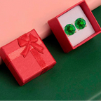 10k Yellow Gold Plated 3 Ct Round Created Emerald CZ Stud Earrings