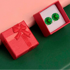 10k Yellow Gold Plated 1 Ct Round Created Emerald Stud Earrings
