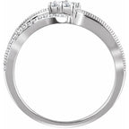 14K White Gold 1/4 CTW Natural Diamond Two-Stone Ring