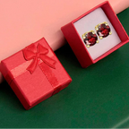 10k Yellow Gold Plated 1/2 Ct Round Created Ruby Sapphire Stud Earrings