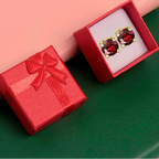 10k Yellow Gold Plated 1 Ct Round Created Ruby Stud Earrings