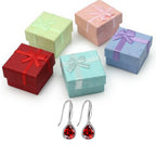 14k White Gold Plated 2 Ct Created Garnet CZ Teardrop Earrings