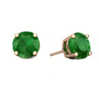 DiamondX 18k Rose Gold 2 Pair Created Emerald 4mm, 6mm Round & Princess Cut Stud Earrings Plated