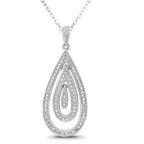 DiamondX 1/8 Carat Genuine Diamond Dangle Pendant in Sterling Silver with 18" Chain