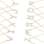 DiamondX 18K Yellow Gold A-Z Alphabet Created White Sapphire Necklace Initial Plated