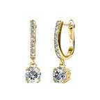 DiamondX 18K Yellow Gold Dangling Earrings with DiamondX Crystals Plated