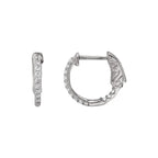 Sterling Silver Imitation White Cubic Zirconia Inside-Outside Hinged Hoop Earrings