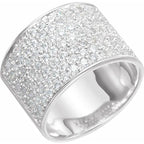 Sterling Silver 1.5 mm Round Cubic Zirconia Micro Pavé Ring