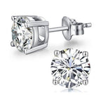 DiamondX 18k White Gold White Sapphire 1 Carat Round Stud Earrings | Jewelry Gift for Women and Men