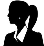 24k White Gold Plated 4 Ct Created Halo Princess Cut Aquamarine Stud Earrings