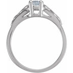 Sterling Silver April Youth Imitation Birthstone Ring