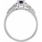 Sterling Silver June Youth Imitation Birthstone Ring