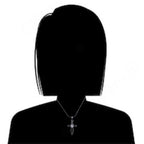 18K White Gold 2 ct Created Diamond CZ Cross Stud Necklace Plated 18 inch