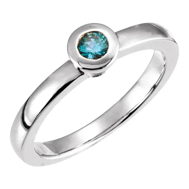 Sterling Silver 4 mm Round Bezel-Set Solitaire Ring Mounting
