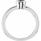 14K White Gold 4 mm Round Bezel-Set Solitaire Ring Mounting