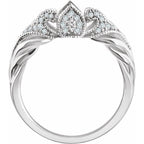 14K White Gold 1/6 CTW Diamond Shank for Peg Setting with 4.61 mm Span