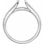 14K White Gold 1/4 CTW Natural Diamond Peg Shank with 2.6 mm span