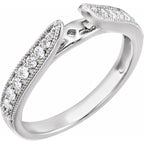 14K White Gold 1/4 CTW Natural Diamond Peg Shank with 2.6 mm span