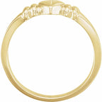 14K Yellow Gold Heart & Cross Chastity Ring