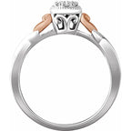 10K White/Rose Gold 1/10 CTW Natural Diamond Promise Ring