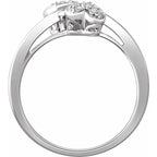 10K White Gold 1/10 CTW Natural Diamond Heart Promise Ring