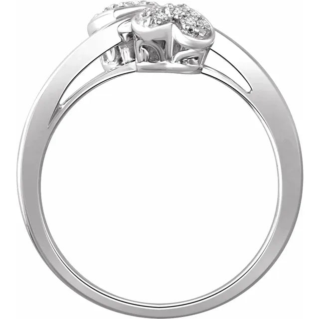 10K White Gold 1/10 CTW Natural Diamond Heart Promise Ring
