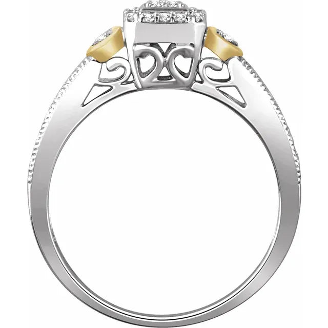 10K White/Yellow Gold 1/6 CTW Natural Diamond Promise Ring
