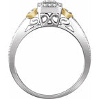 10K White/Yellow Gold 1/6 CTW Natural Diamond Promise Ring