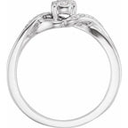 10K White Gold 1/8 CTW Natural Diamond Cluster Promise Ring