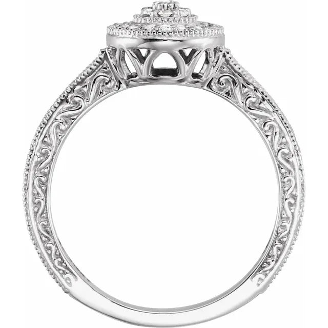 10K White Gold 1/6 CTW Natural Diamond Promise Ring