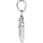 Sterling Silver Youth Heart with Cross Pendant