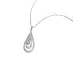 DiamondX 1/8 Carat Genuine Diamond Dangle Pendant in Sterling Silver with 18" Chain