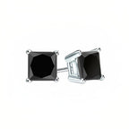 18k White Gold 2 Pair Black Moissanite Round & Princess Cut Stud Earrings Plated 6mm By DiamondX