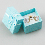 14k Yellow Gold Plated Created White Sapphire Round Stud Earrings 6mm
