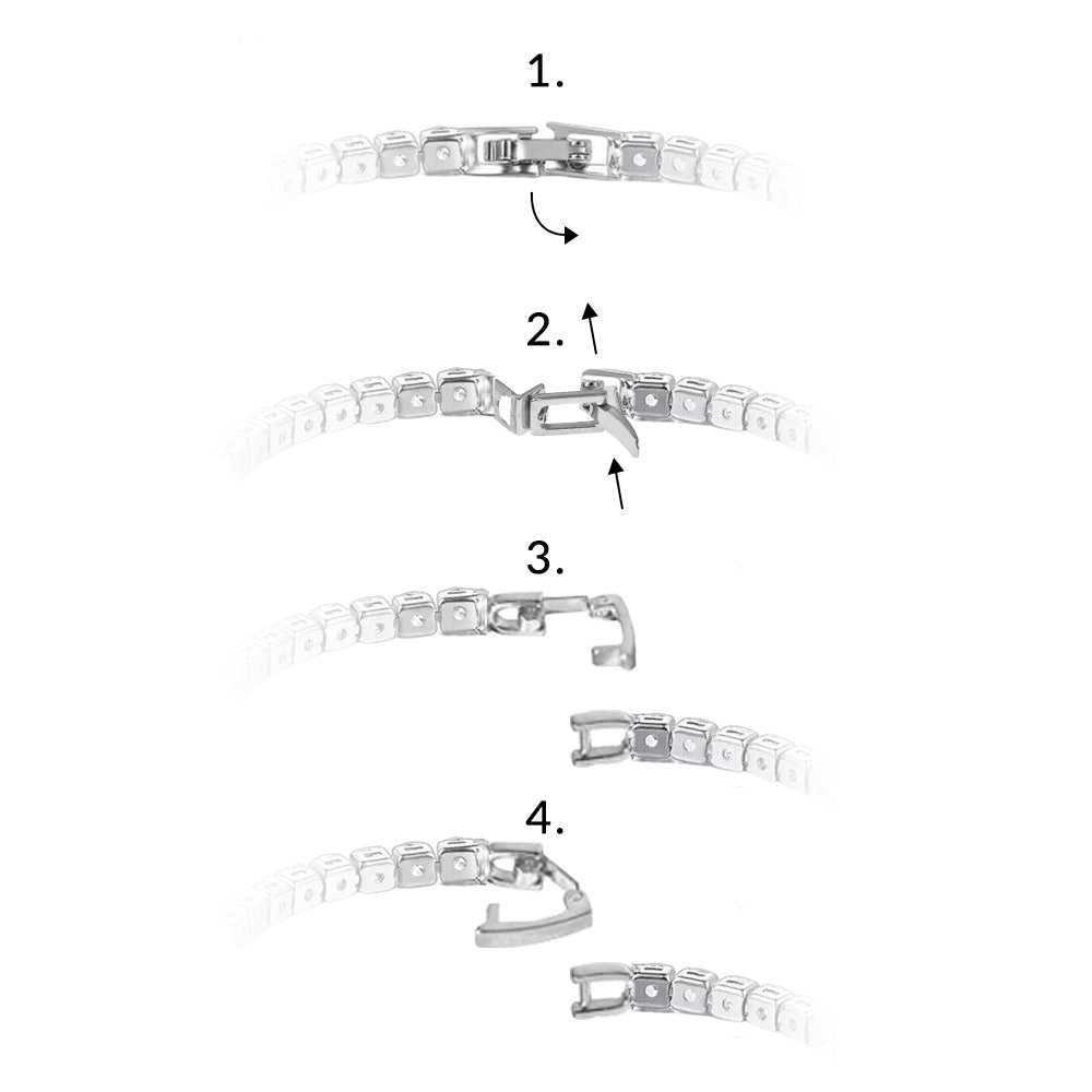 DiamondX 18K White Gold 4 Carat Paris Crystals Round Tennis Bracelet Plated