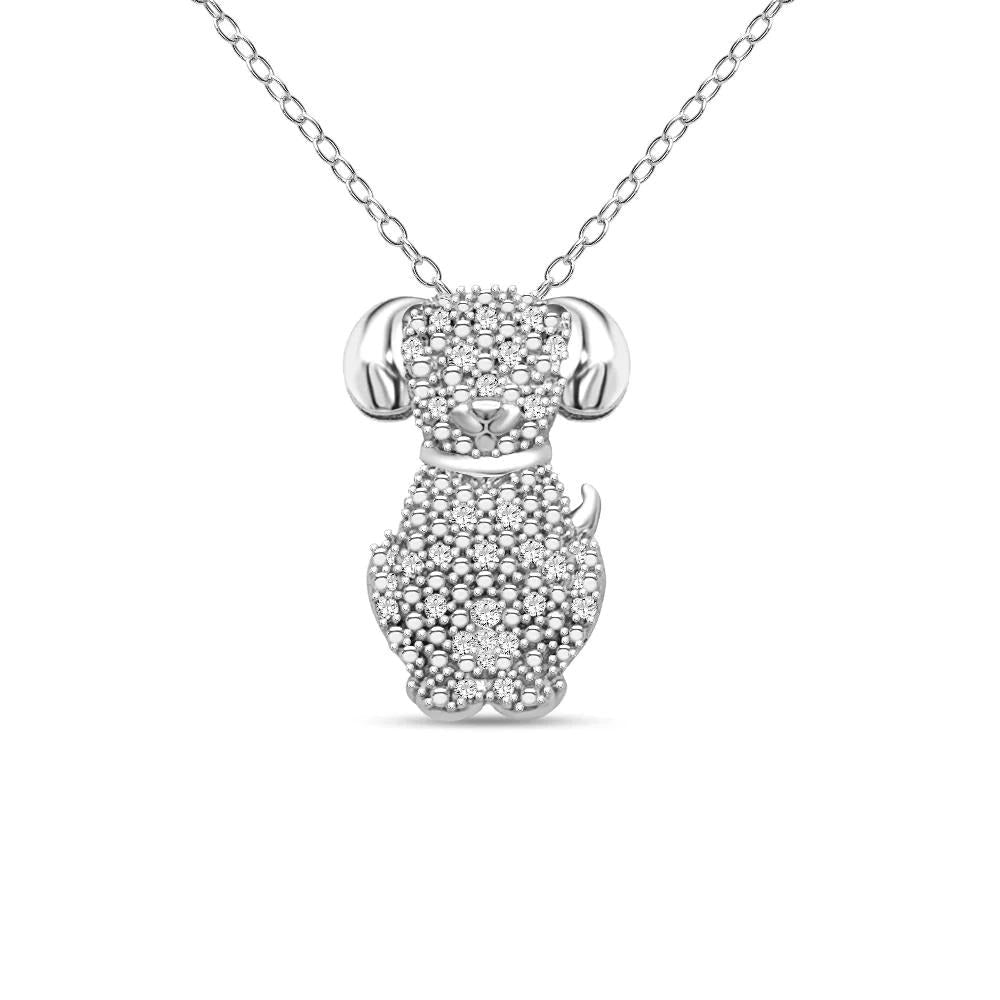 DiamondX 1/10 Carat Diamond Dog Pendant in Sterling Silver - 18