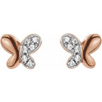 14K Rose Gold .04 CTW Natural Diamond Butterfly Earrings
