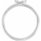 14K White Gold .02 CTW Natural Diamond Butterfly Youth Ring