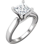 14K White Gold Sculptural-Inspired Shank for Peg Setting