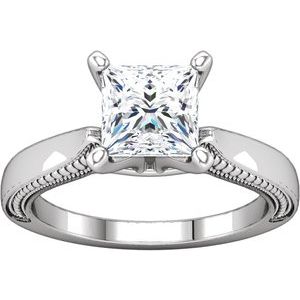14K White Gold Sculptural-Inspired Shank for Peg Setting