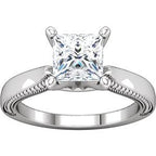 14K White Gold Sculptural-Inspired Shank for Peg Setting