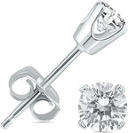DiamondX 14K White Gold 1 Carat Round Created Diamond Solitaire Stud Earrings