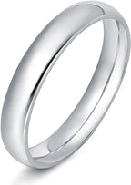 DiamondX 24K White Gold High Polish Classic Wedding Ring 4mm Women And Men Plated Size - 9