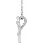 Sterling Silver Youth Cross with Heart 15" Necklace