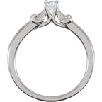 Sterling Silver 3.4 mm Imitation White Cubic Zirconia Ring