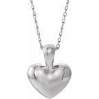 14K White Gold Youth Heart 15" Necklace