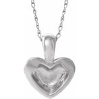 14K White Gold Youth Heart 15" Necklace